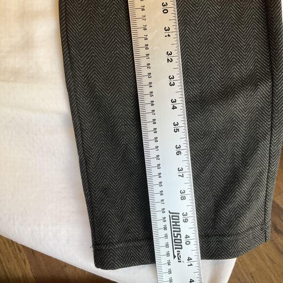 Lee Women Pants 14 MEDIUM Gray Herringbone Dress Pants Button 33" Inseam Comfort - Picture 5 of 10